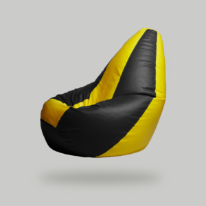Yellow & Black Multi shade beanbag with beans - Leather