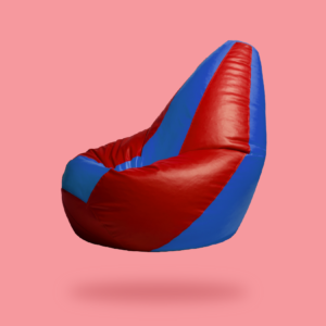 Red & blue multi shade beanbag with beans - Leather