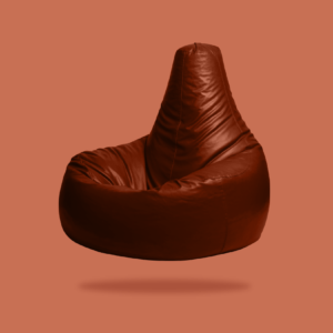 Choco brown Gaming bean bag with beans -  leather