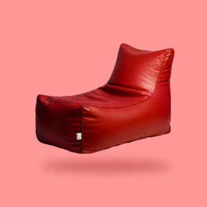Red - Lounge bean bag chair with beans - Leather