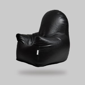 Black Arm chair - Cover only leather bean bag
