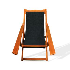 Wooden easy chair | Black fabric| 3 size adjustable | charu kasera