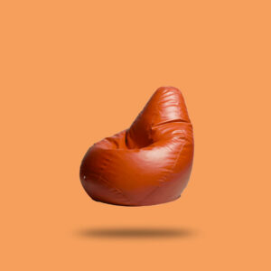 Flame Orange - Bean bag with beans - Leather fabric