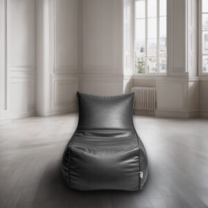 GREY - Lounge bean bag (with beans) | Leather fabric