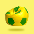 Yellow & Green football Beanbag with beans – Leather