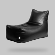 Lounger Black – Leather Bean bag chair