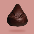 Choco Brown beanbag with beans – Leather fabric