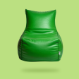Parakeet Green – Lounge beanbag with beans – leather