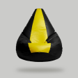 Yellow black – Teardrop- Cover only leather