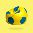 Yellow & Blue football Bean bag [cover only] – Leather